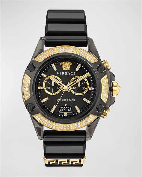 Versace Icon Active Chronograph Silicone Strap Watch, 44mm